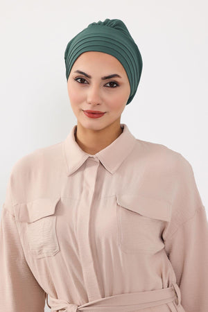 Modest Aerobin Turban Bonnet with Removable Wide-Brim Hat