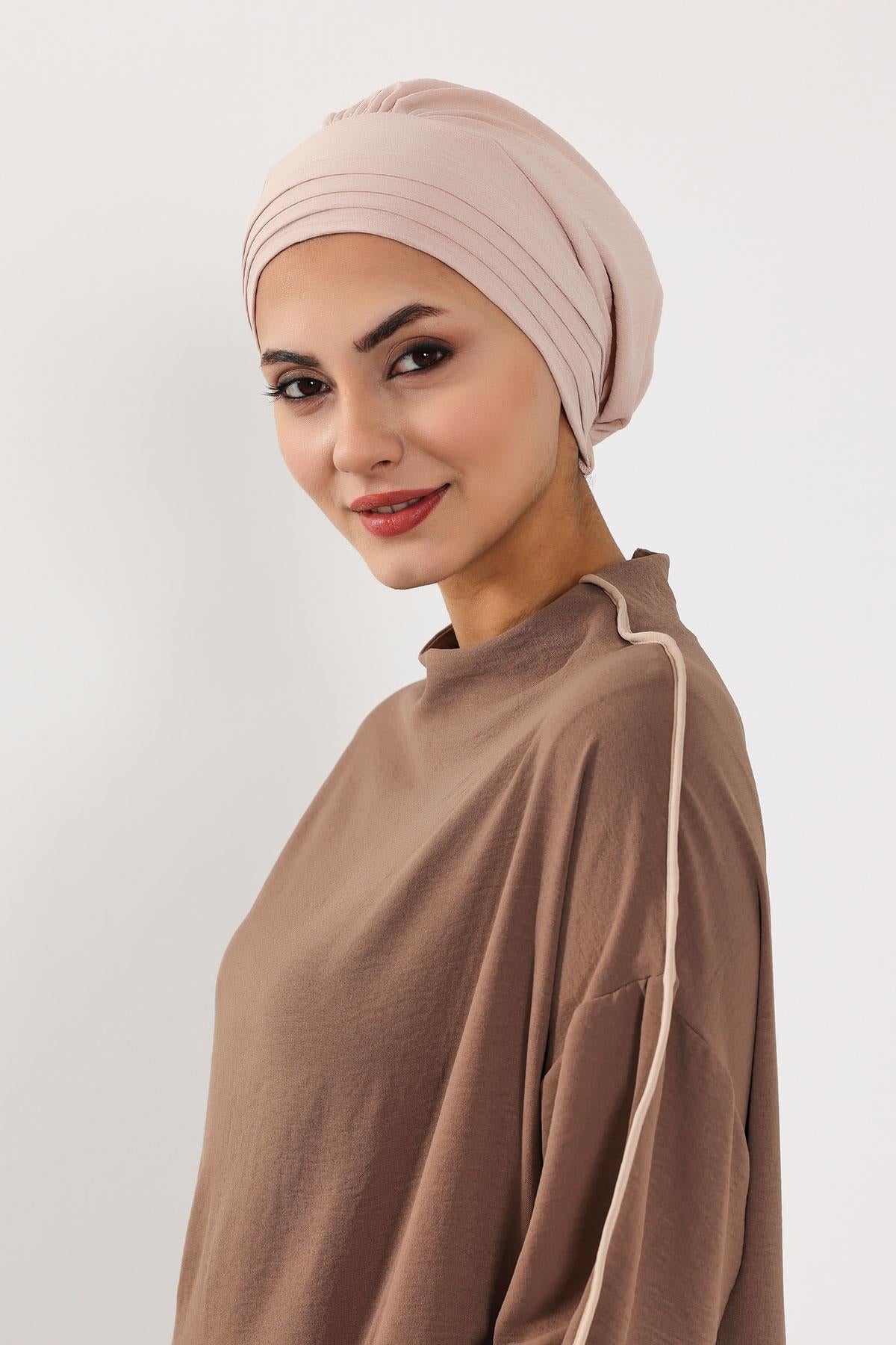 Modest Aerobin Turban Bonnet with Removable Wide-Brim Hat