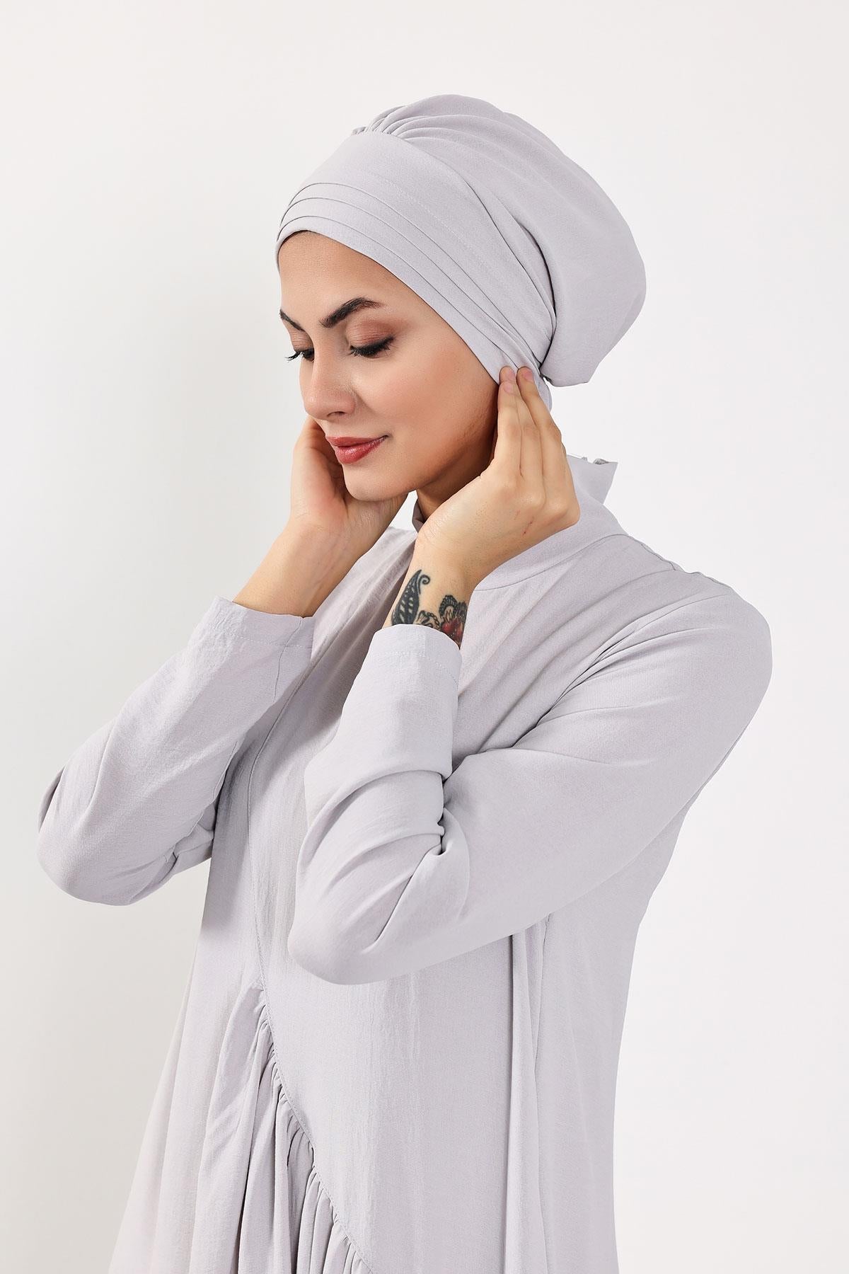 Modest Aerobin Turban Bonnet with Removable Wide-Brim Hat