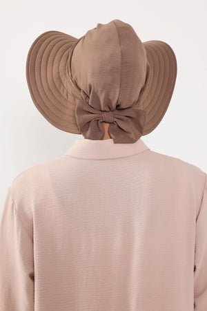 Modest Aerobin Turban Bonnet with Removable Wide-Brim Hat