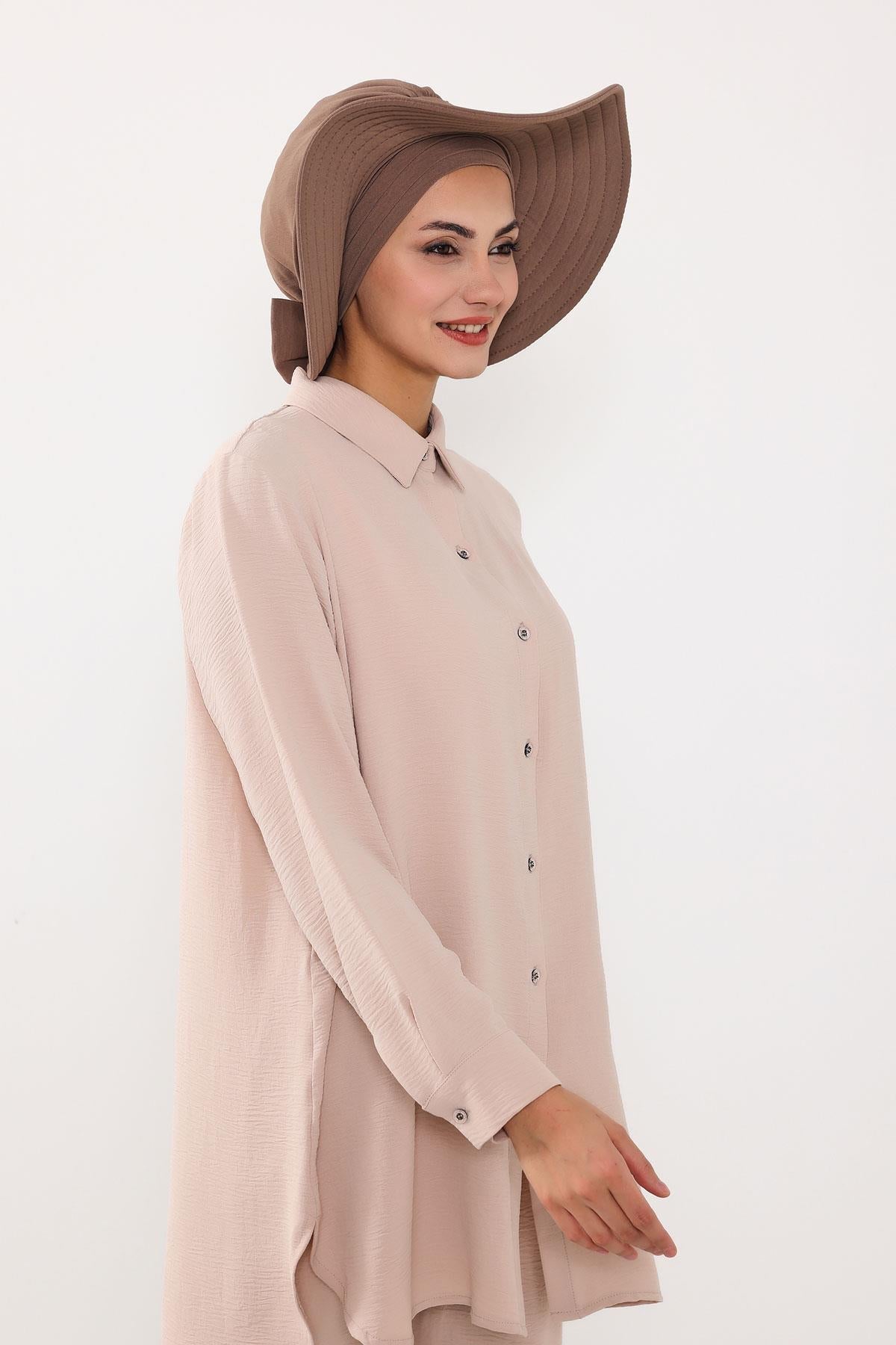 Modest Aerobin Turban Bonnet with Removable Wide-Brim Hat