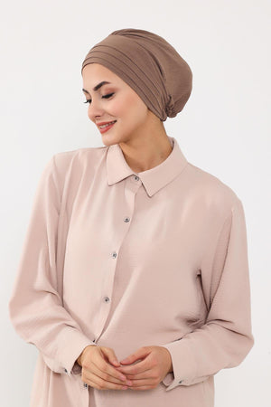Modest Aerobin Turban Bonnet with Removable Wide-Brim Hat