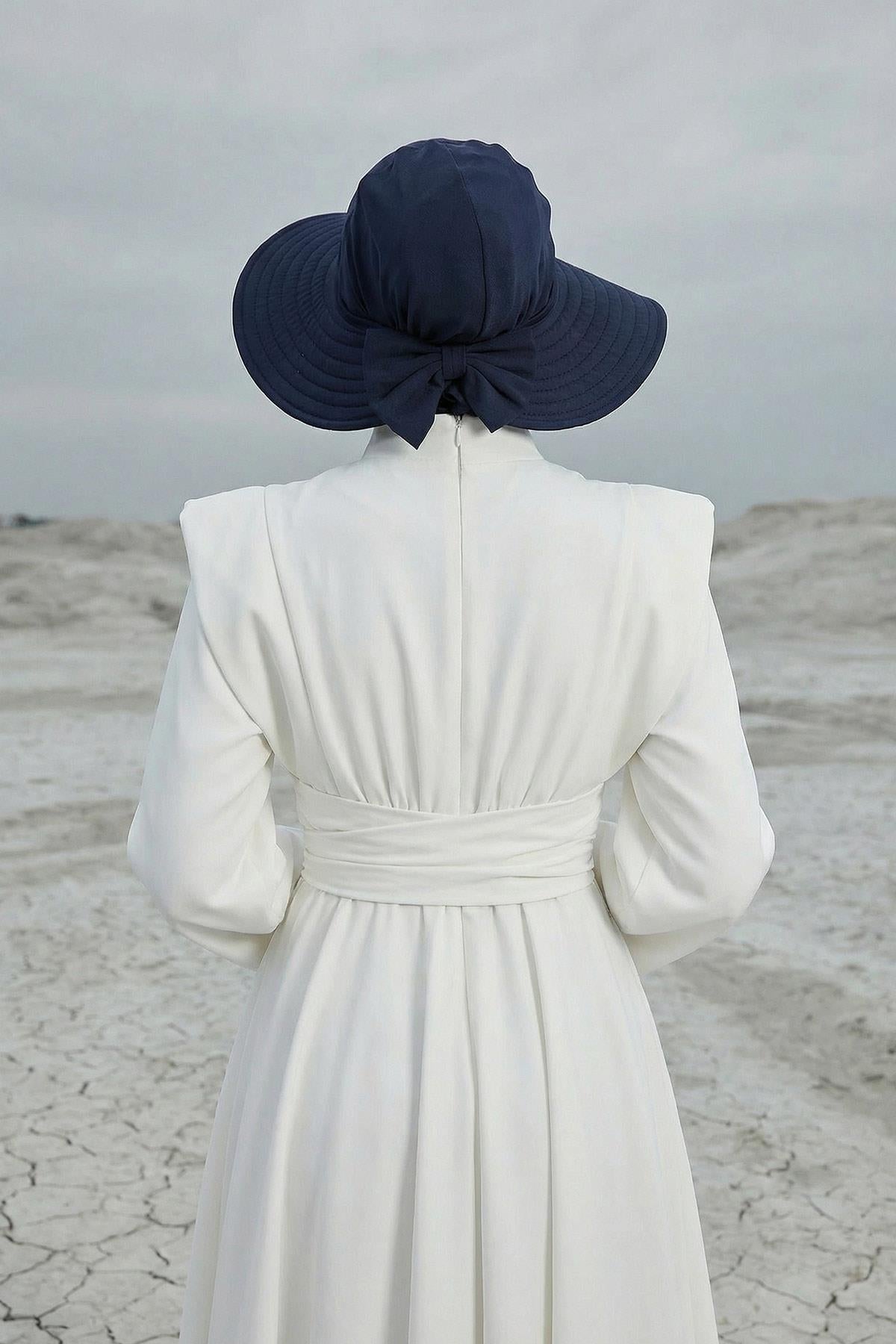 Soft Cotton-Blend Ninja Bonnet with Detachable Bow Accessory