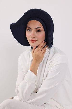 Soft Cotton-Blend Ninja Bonnet with Detachable Bow Accessory