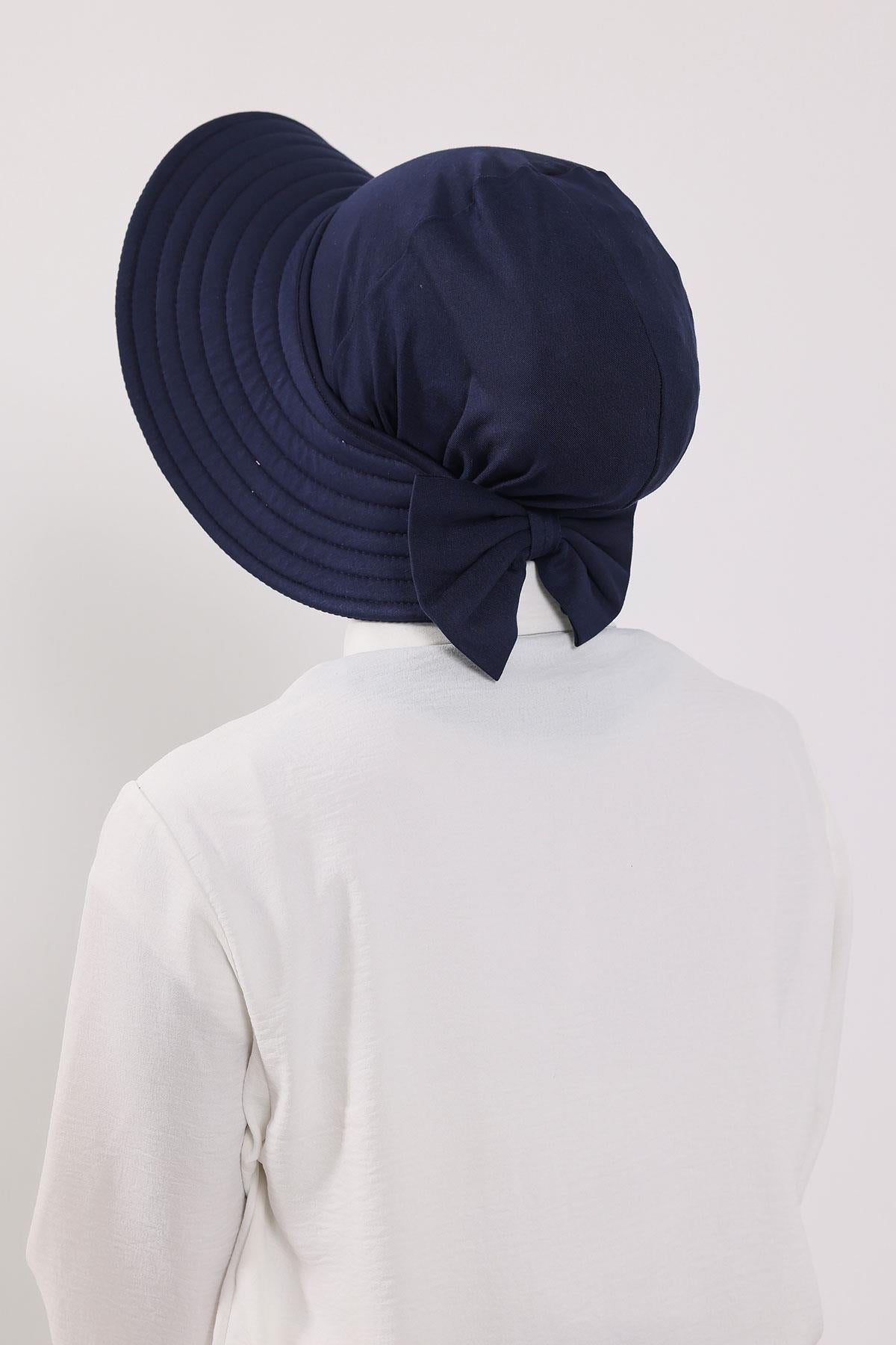 Soft Cotton-Blend Ninja Bonnet with Detachable Bow Accessory