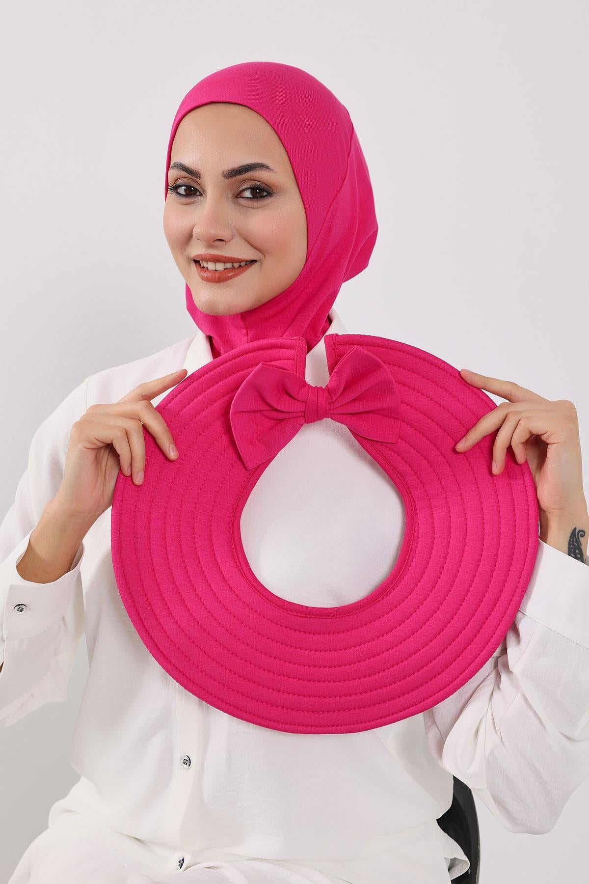 Soft Cotton-Blend Ninja Bonnet with Detachable Bow Accessory