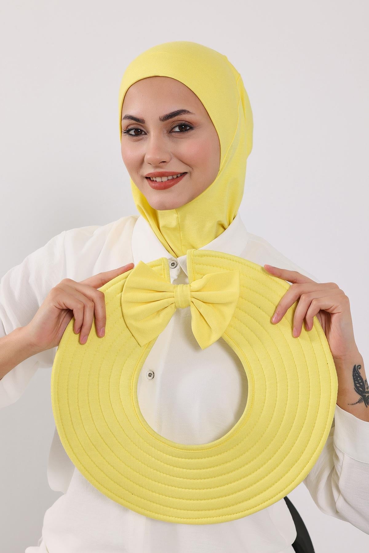 Soft Cotton-Blend Ninja Bonnet with Detachable Bow Accessory
