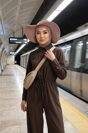 Soft Cotton-Blend Ninja Bonnet with Detachable Bow Accessory