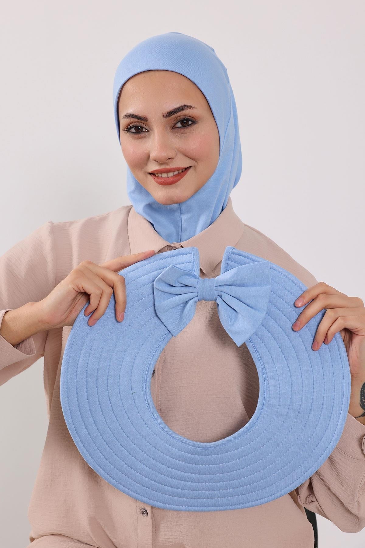 Soft Cotton-Blend Ninja Bonnet with Detachable Bow Accessory
