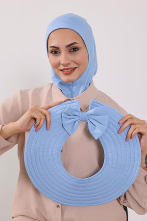 Soft Cotton-Blend Ninja Bonnet with Detachable Bow Accessory