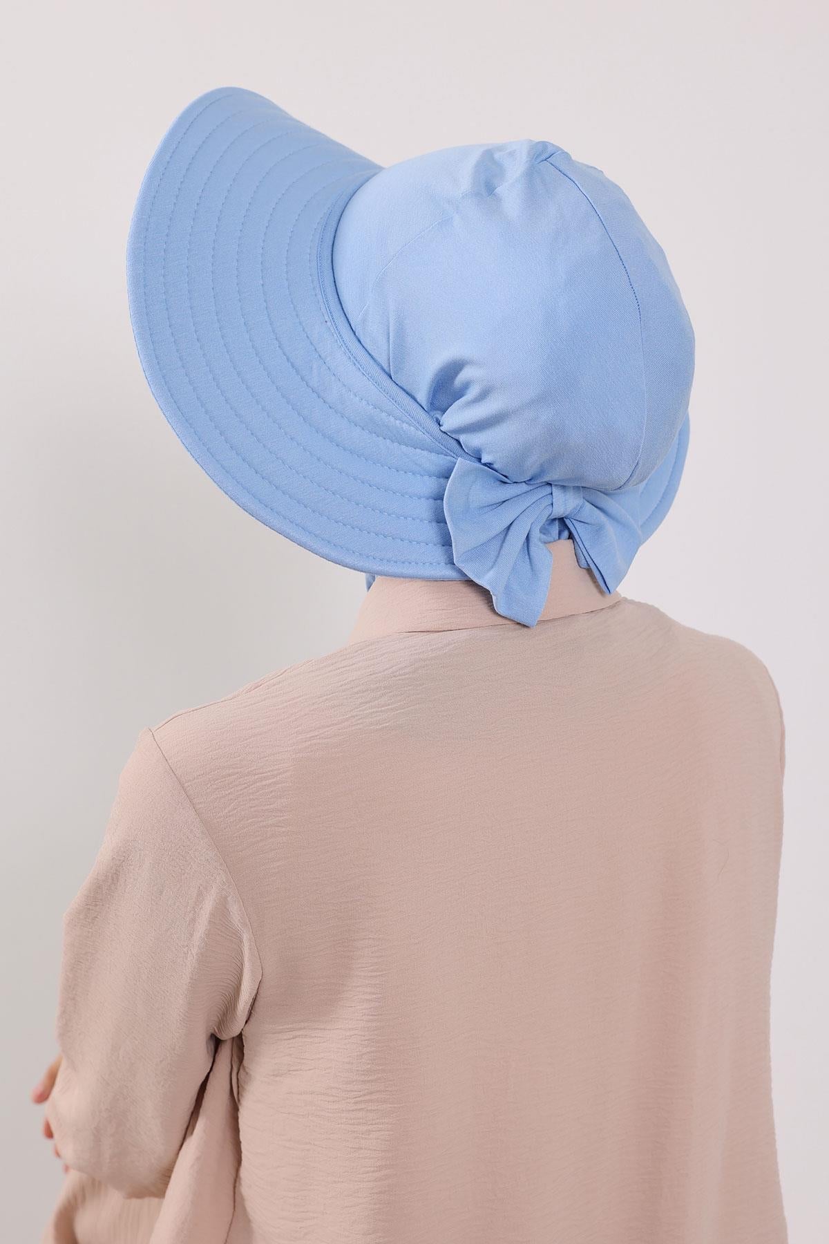 Soft Cotton-Blend Ninja Bonnet with Detachable Bow Accessory