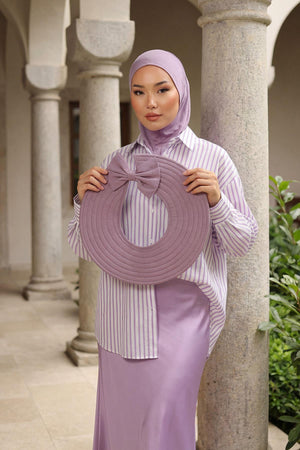 Soft Cotton-Blend Ninja Bonnet with Detachable Bow Accessory