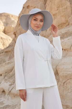 Soft Cotton-Blend Ninja Bonnet with Detachable Bow Accessory