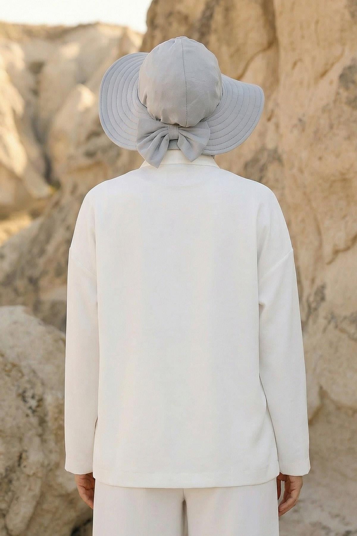 Soft Cotton-Blend Ninja Bonnet with Detachable Bow Accessory