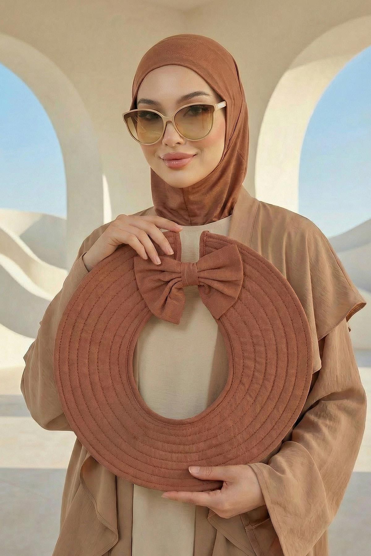 Soft Cotton-Blend Ninja Bonnet with Detachable Bow Accessory