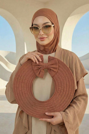 Soft Cotton-Blend Ninja Bonnet with Detachable Bow Accessory