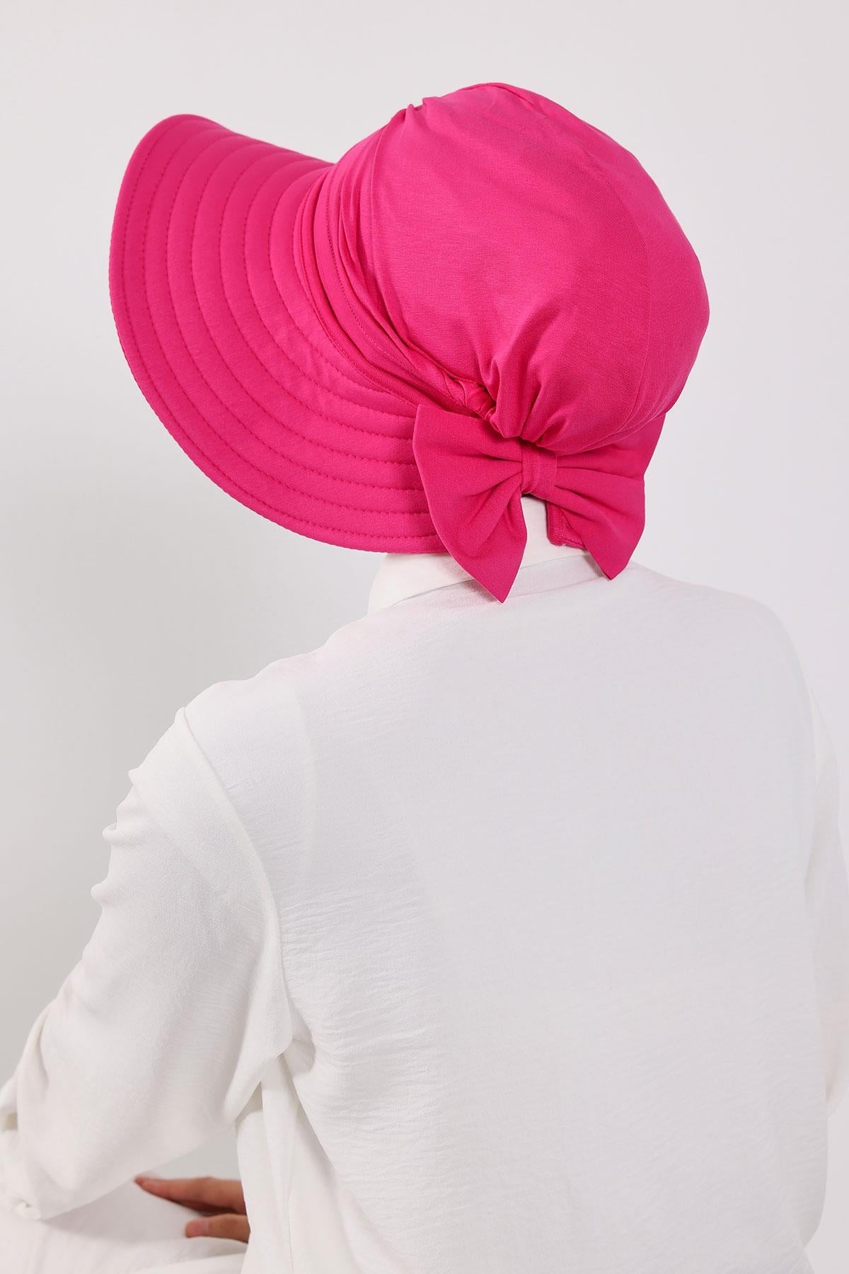 Jersey Bonnet Turban with Wide-Brim Sun Hat