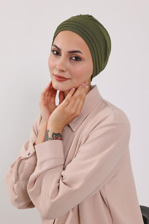 Jersey Bonnet Turban with Wide-Brim Sun Hat