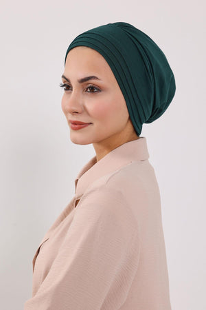 Jersey Bonnet Turban with Wide-Brim Sun Hat