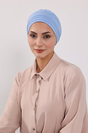 Jersey Bonnet Turban with Wide-Brim Sun Hat