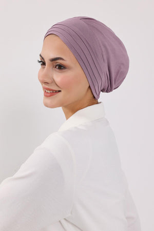 Jersey Bonnet Turban with Wide-Brim Sun Hat