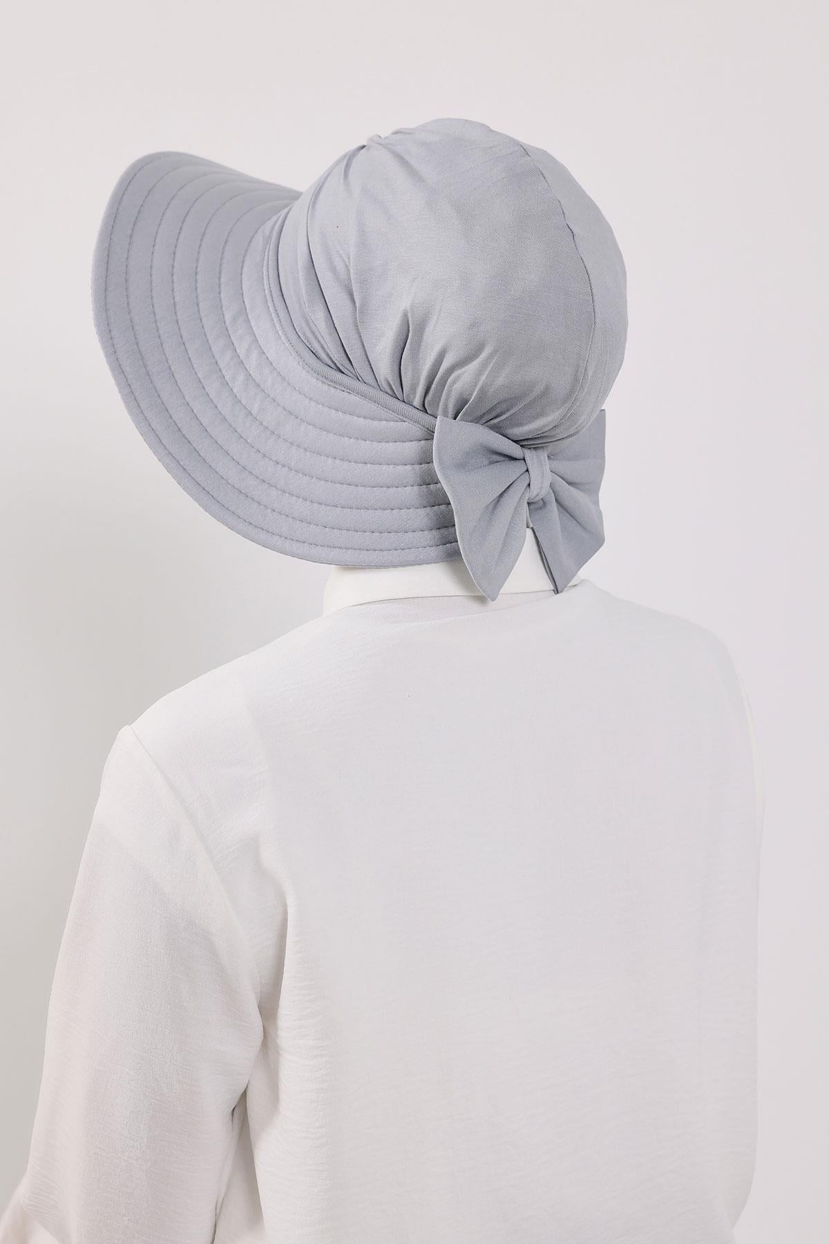 Jersey Bonnet Turban with Wide-Brim Sun Hat