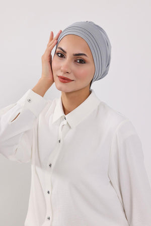 Jersey Bonnet Turban with Wide-Brim Sun Hat
