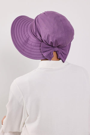 Jersey Bonnet Turban with Wide-Brim Sun Hat