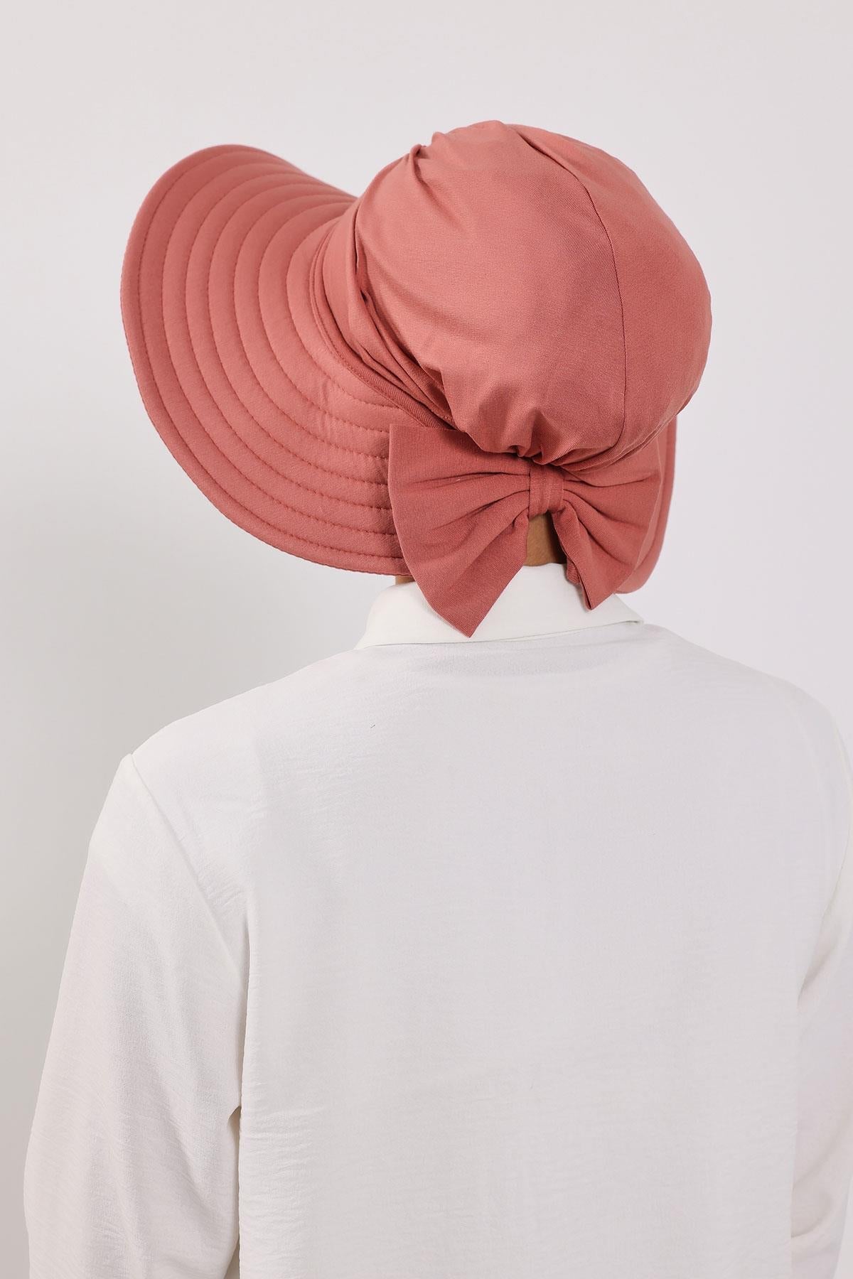 Jersey Bonnet Turban with Wide-Brim Sun Hat