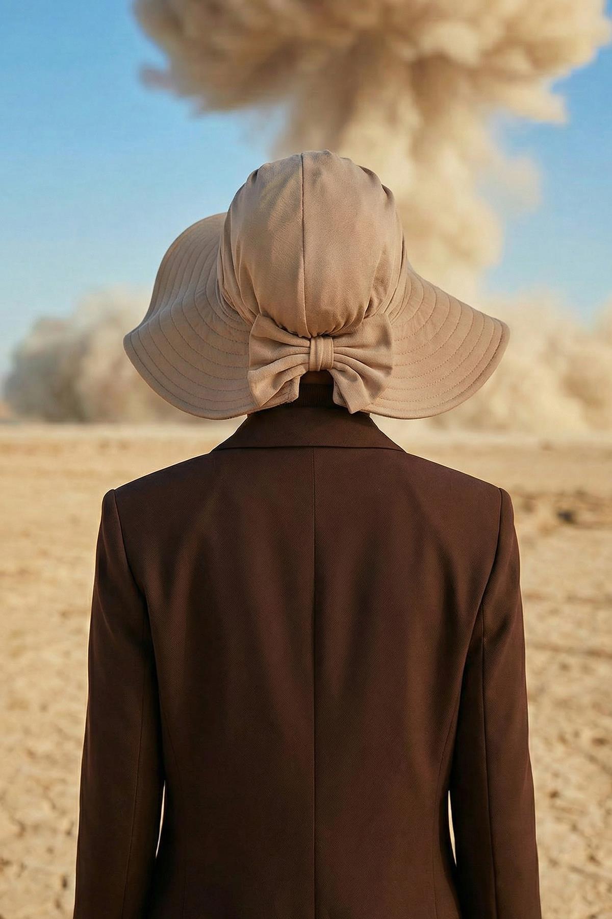 Jersey Bonnet Turban with Wide-Brim Sun Hat