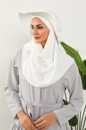 Capped Instant Turban Hijab with Removable Back Bow