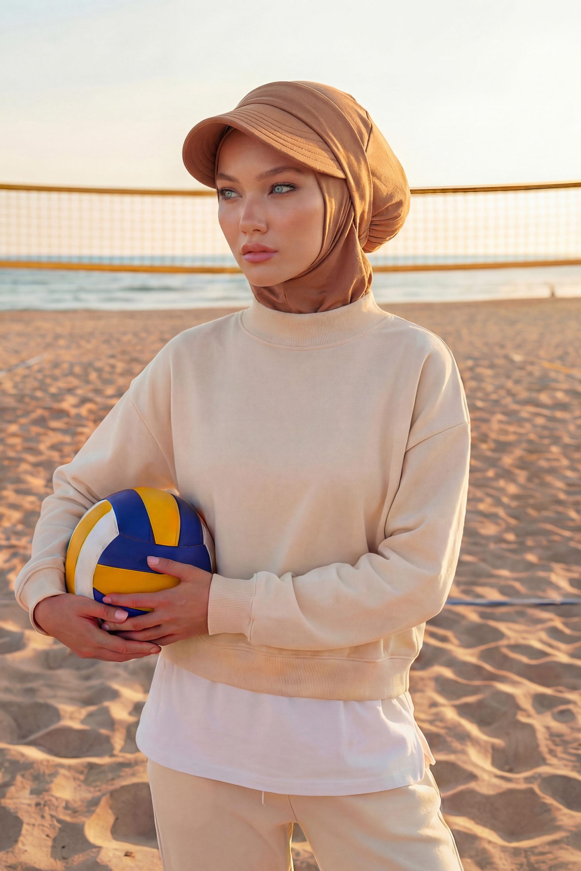 Hijab Bonnet with Removable Visor