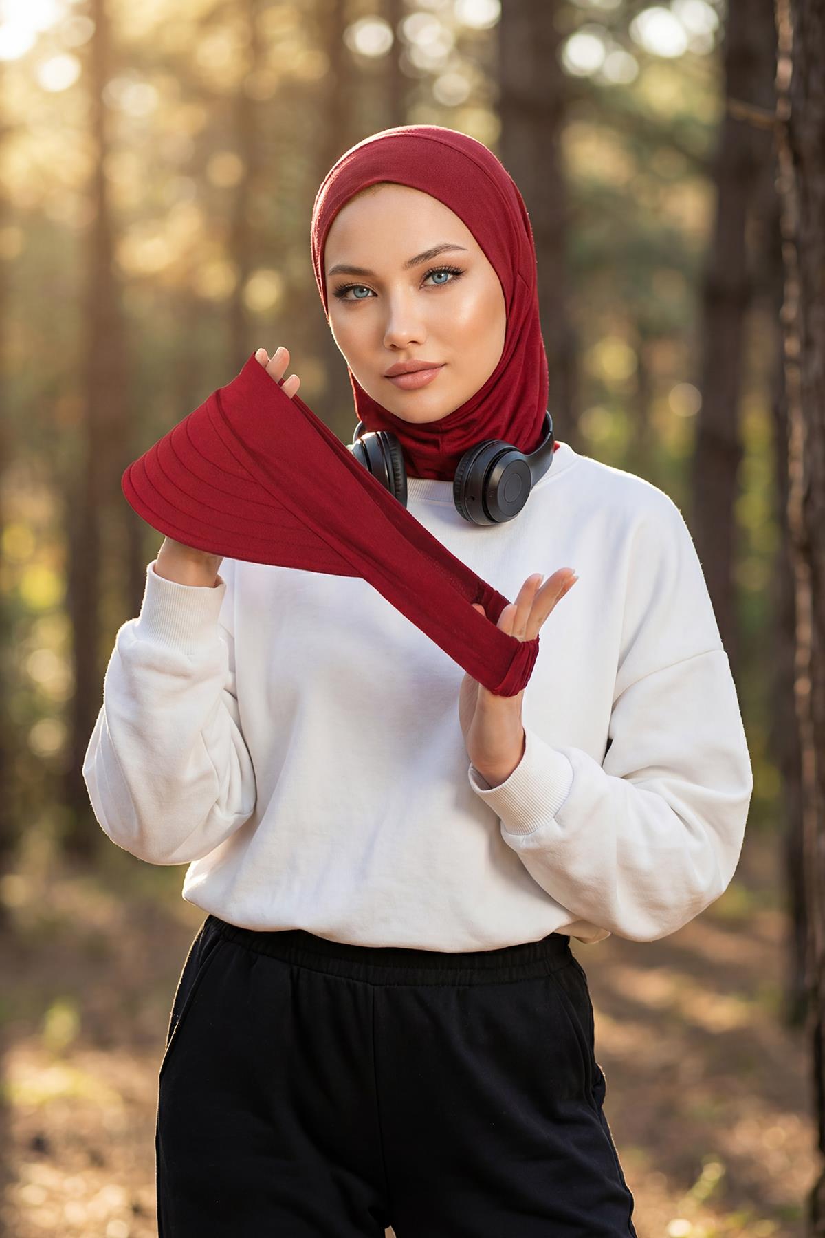 Hijab Bonnet with Removable Visor