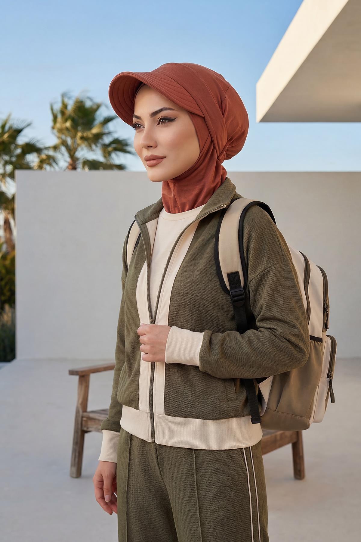 Hijab Bonnet with Removable Visor
