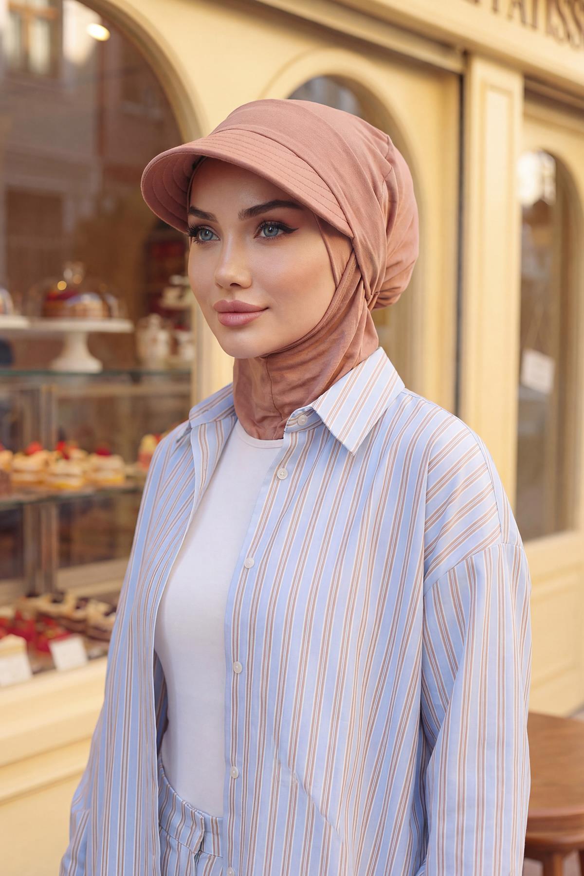 Hijab Bonnet with Removable Visor