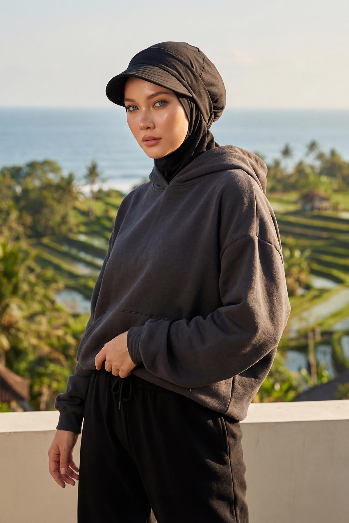 Hijab Bonnet with Removable Visor