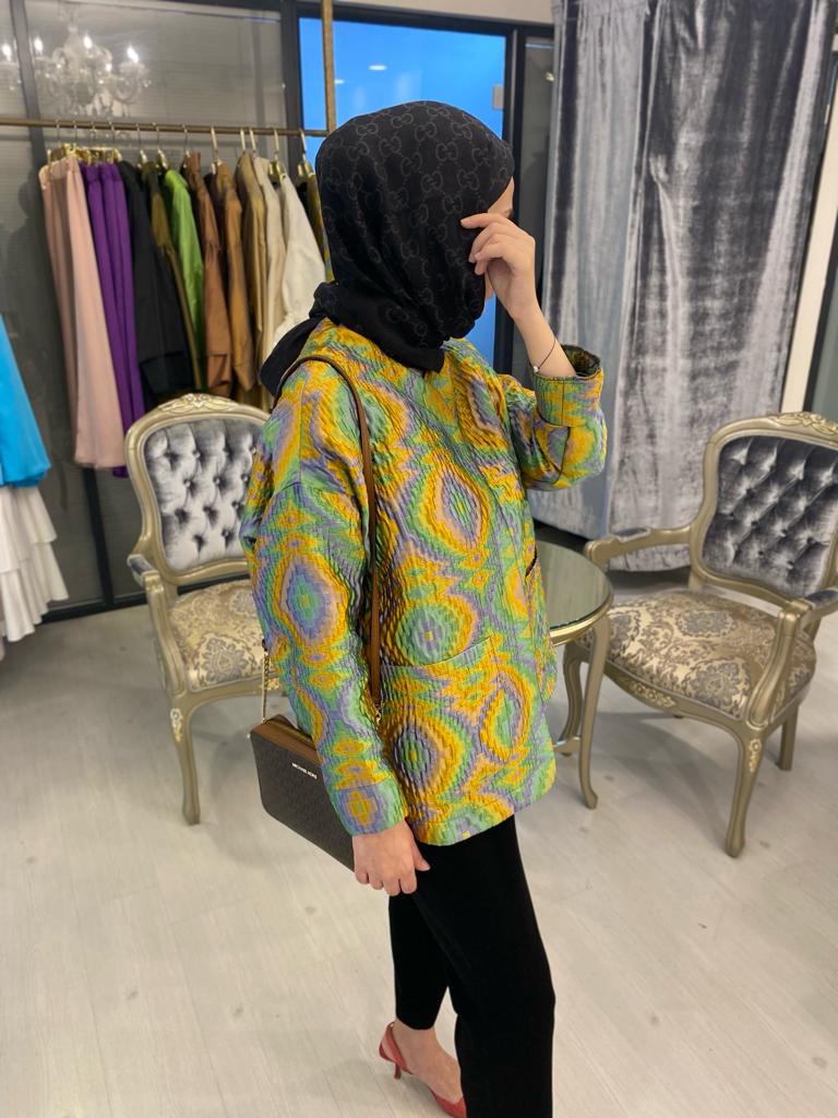 Luxury Colorful Silk Quilted Jacket