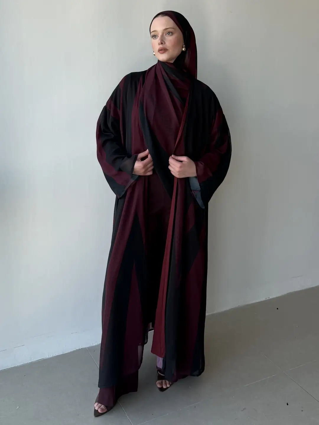 Chiffon Abaya and Shawl Set