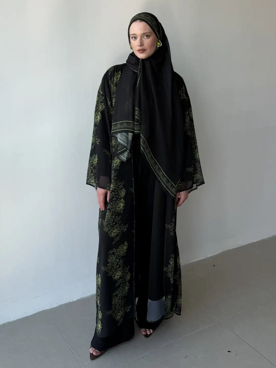 Chiffon Abaya and Shawl Set