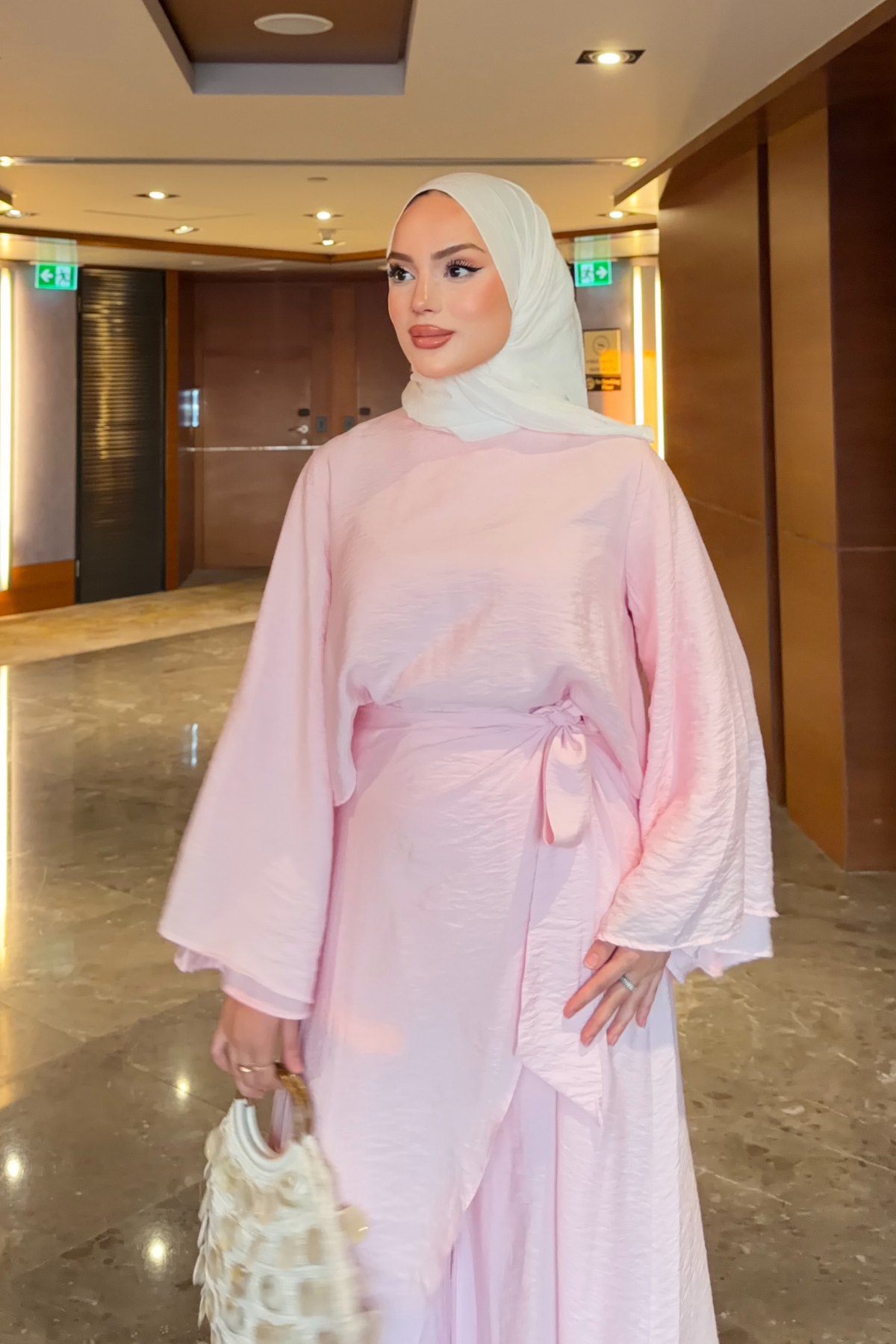 Flowing Tencel Tunic & Wide-Leg Trousers Set — Pembe