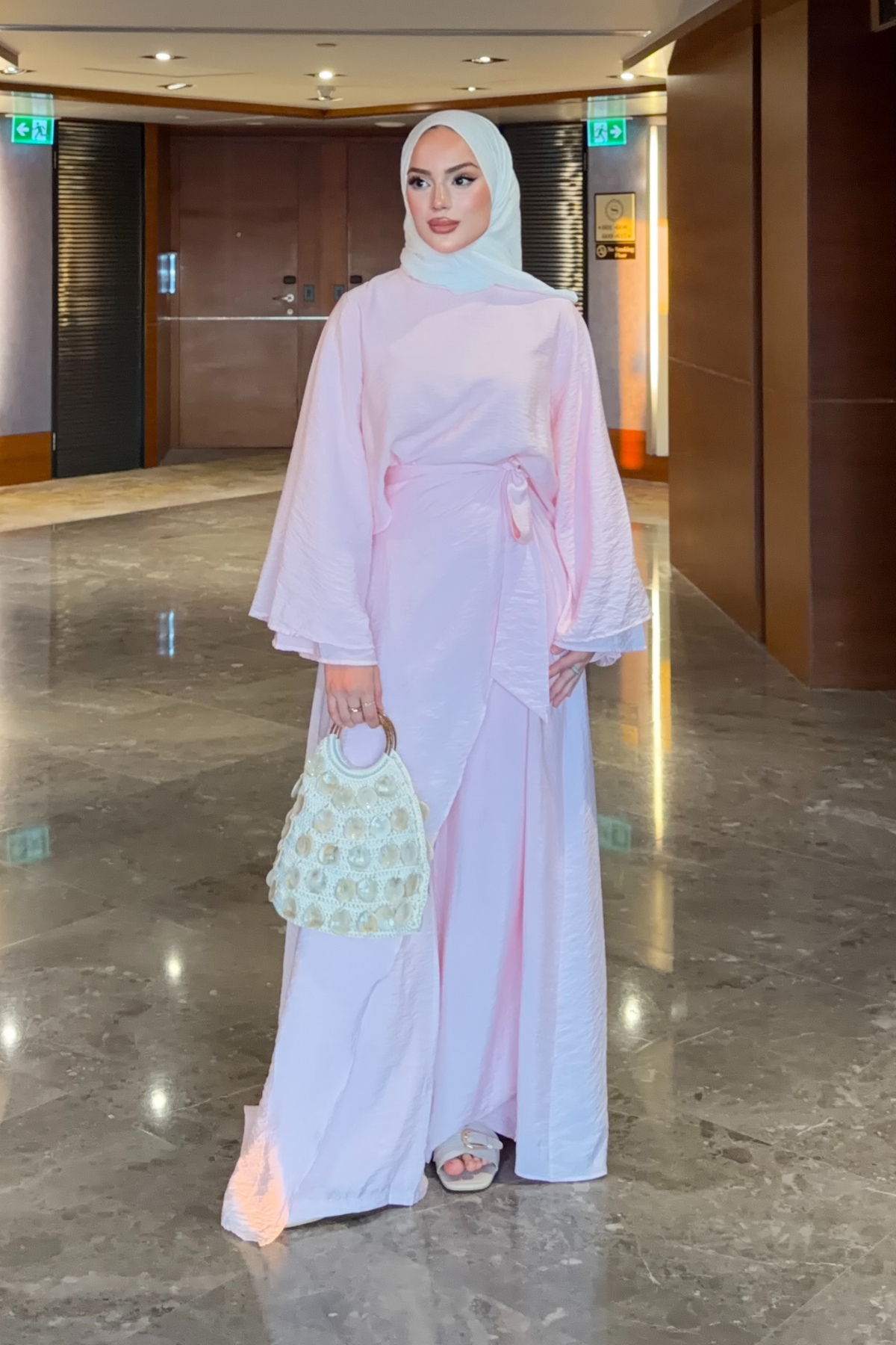 Flowing Tencel Tunic & Wide-Leg Trousers Set — Pembe