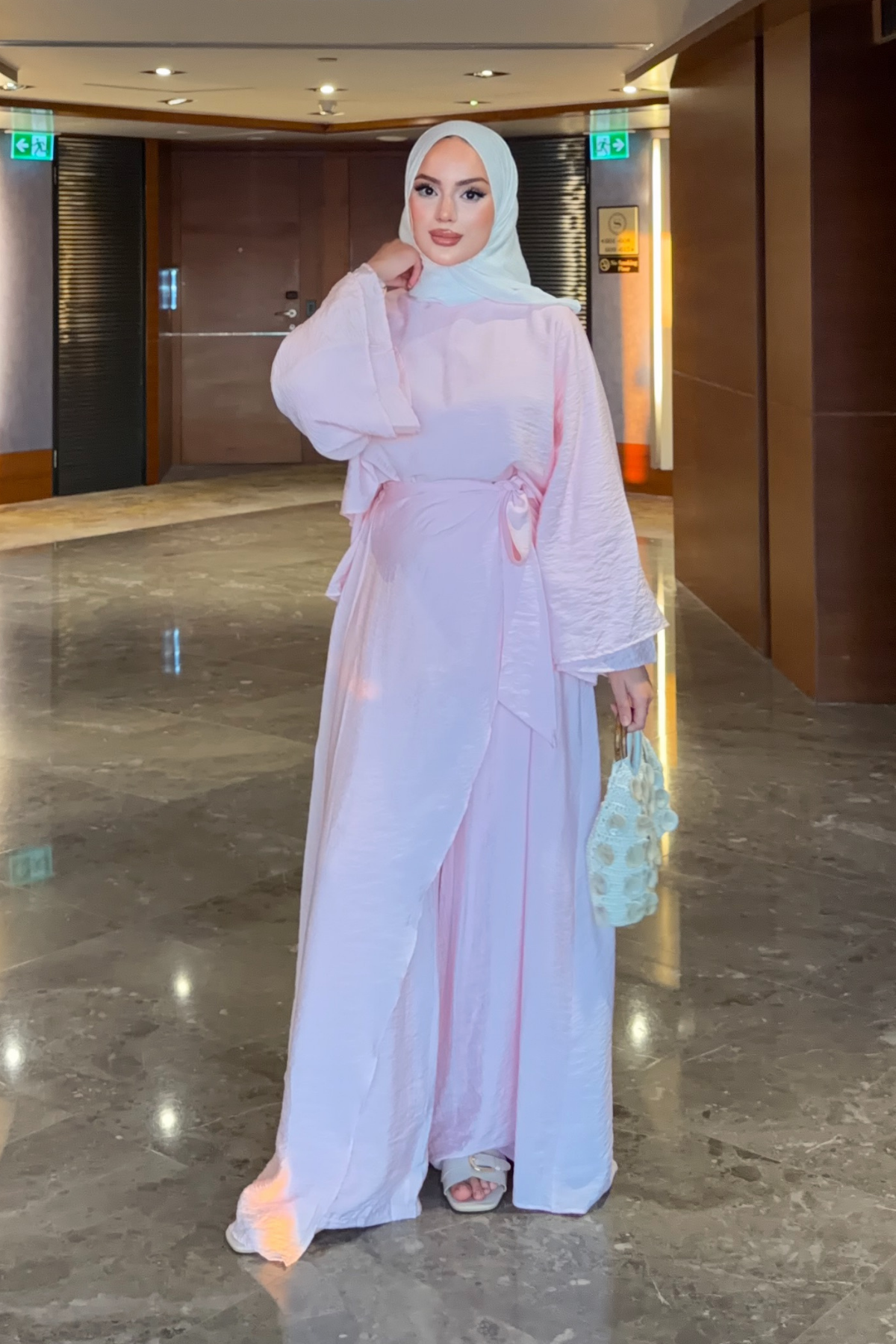 Flowing Tencel Tunic & Wide-Leg Trousers Set — Pembe
