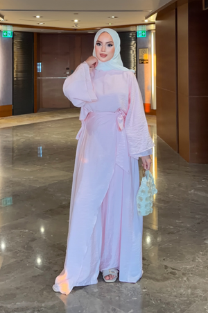Flowing Tencel Tunic & Wide-Leg Trousers Set — Pembe