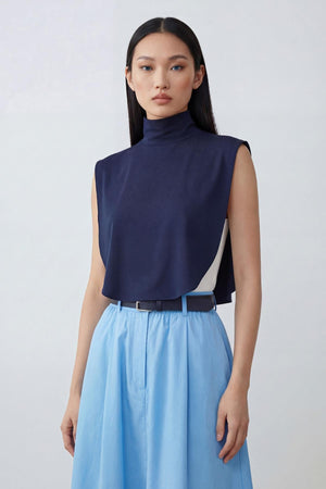 Soft Cotton-Blend High-Neck Sleeveless Modesty Top