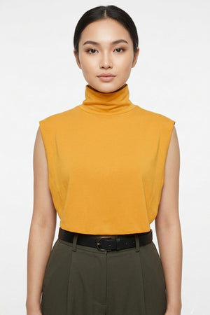Soft Cotton-Blend High-Neck Sleeveless Modesty Top