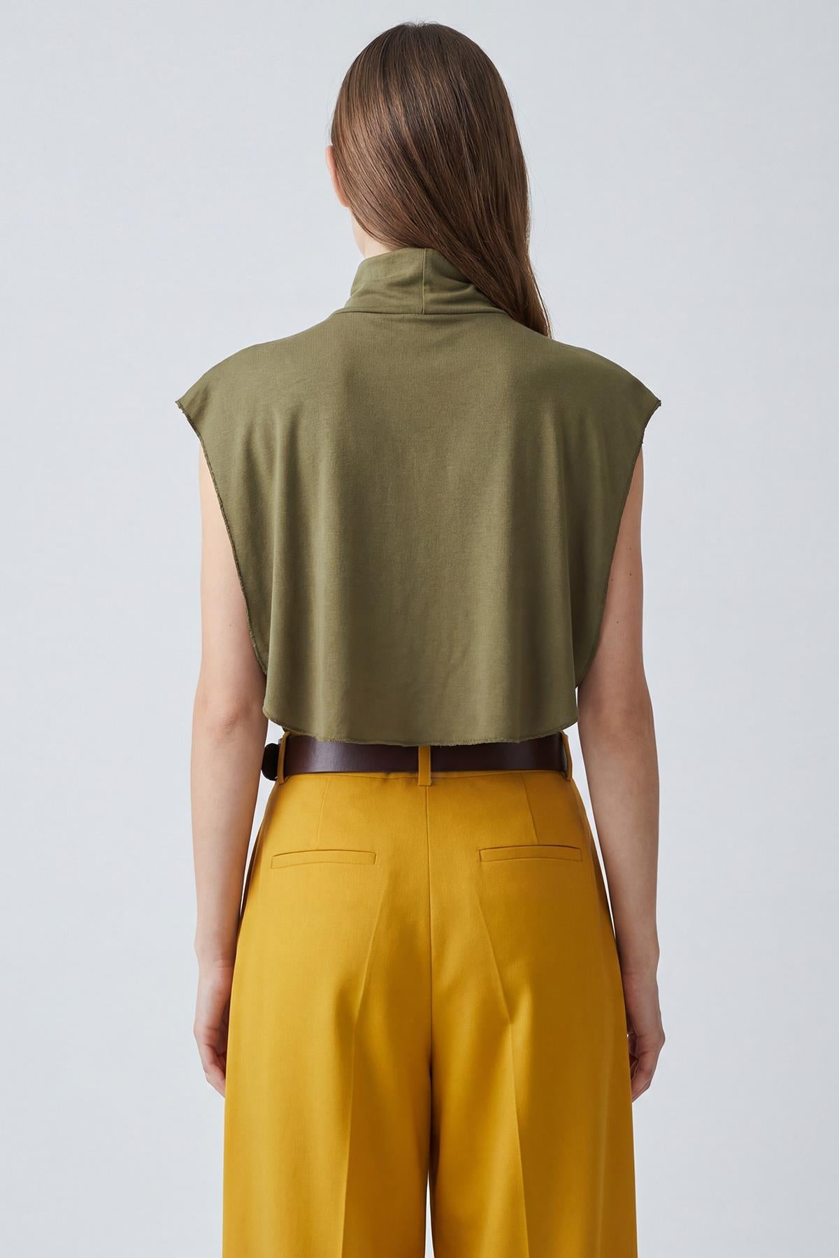 Soft Cotton-Blend High-Neck Sleeveless Modesty Top