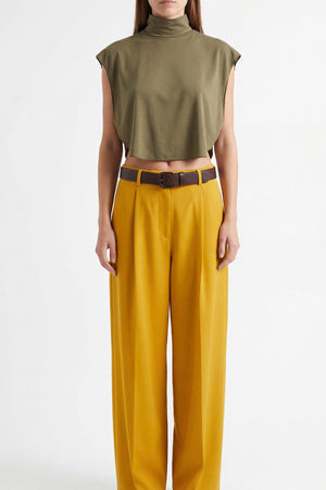 Soft Cotton-Blend High-Neck Sleeveless Modesty Top