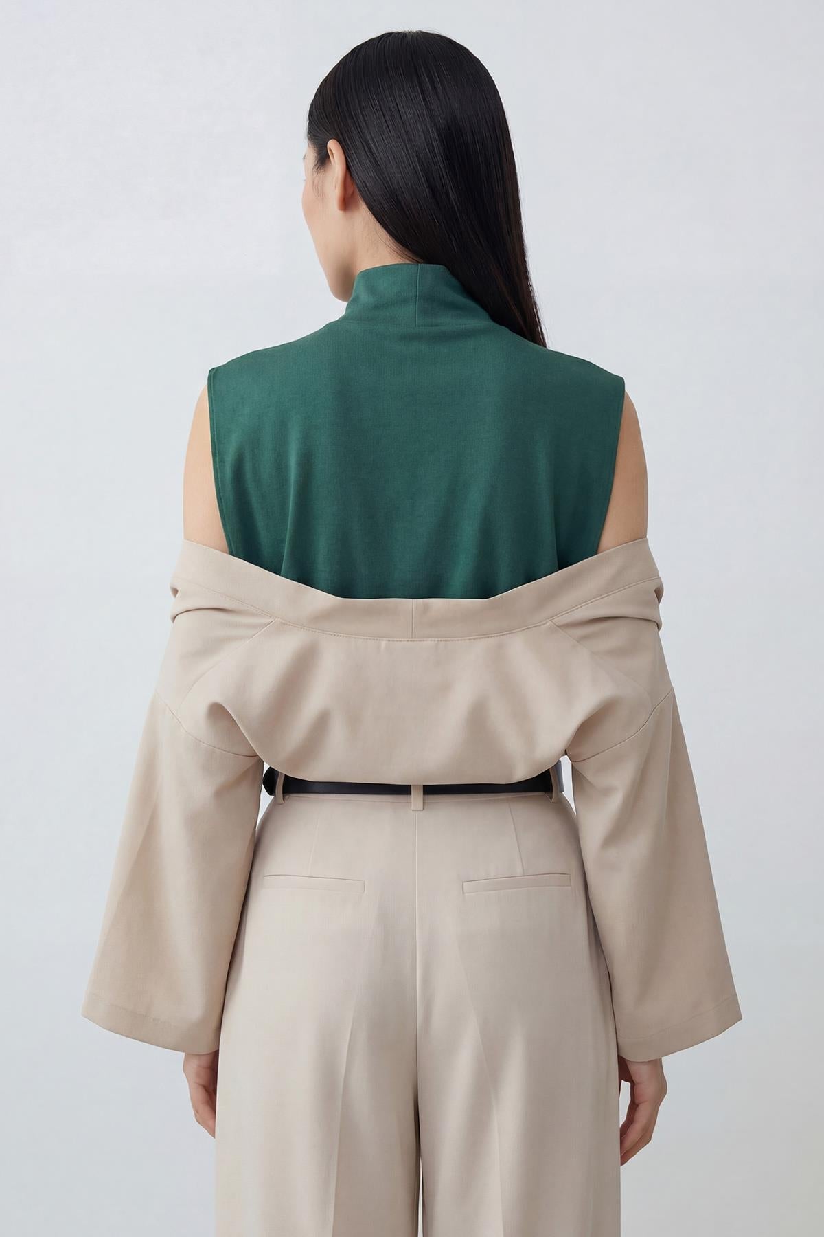 Soft Cotton-Blend High-Neck Sleeveless Modesty Top