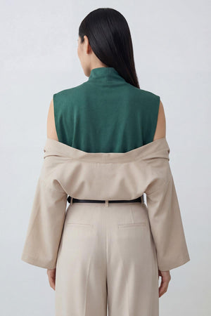 Soft Cotton-Blend High-Neck Sleeveless Modesty Top