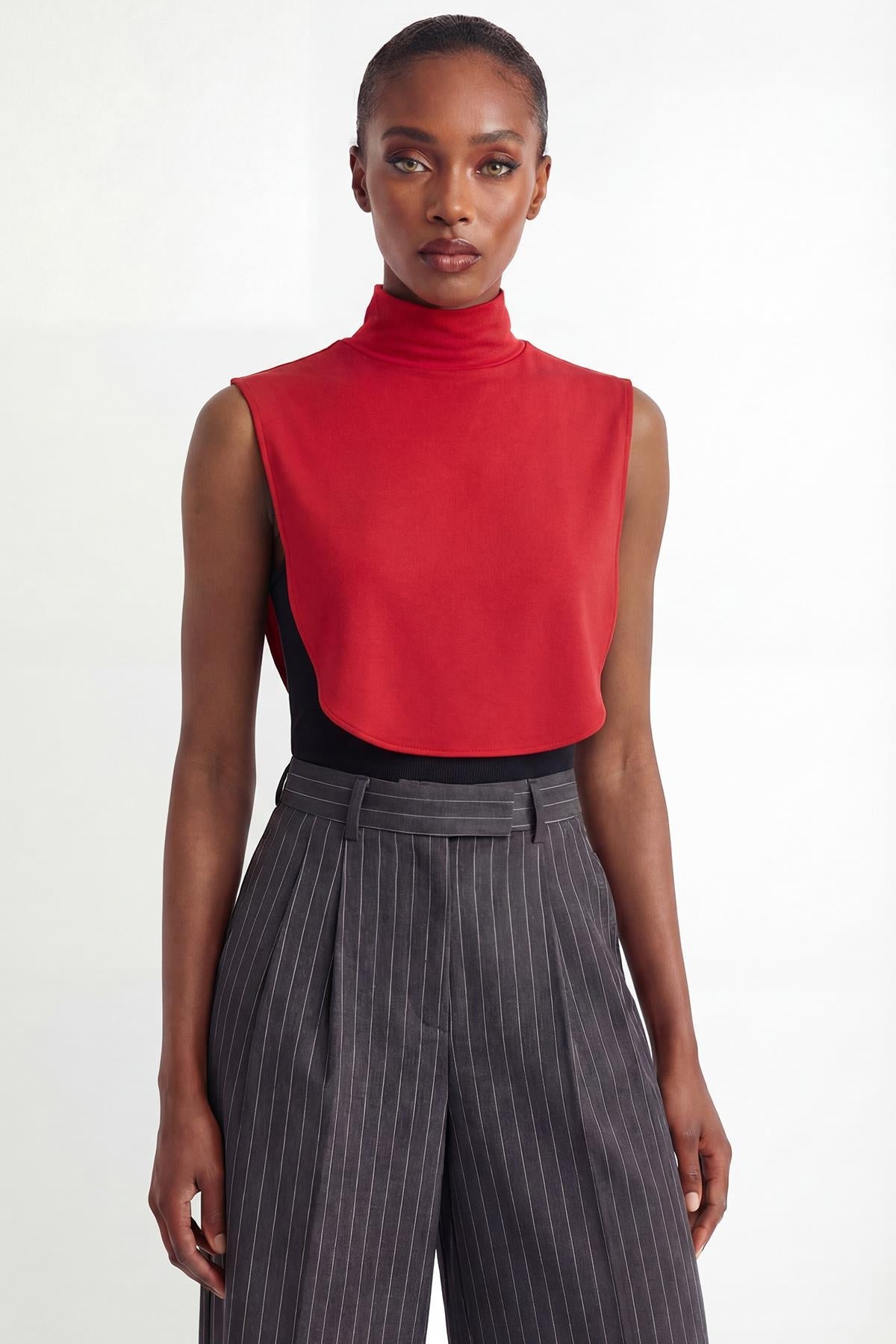 Soft Cotton-Blend High-Neck Sleeveless Modesty Top